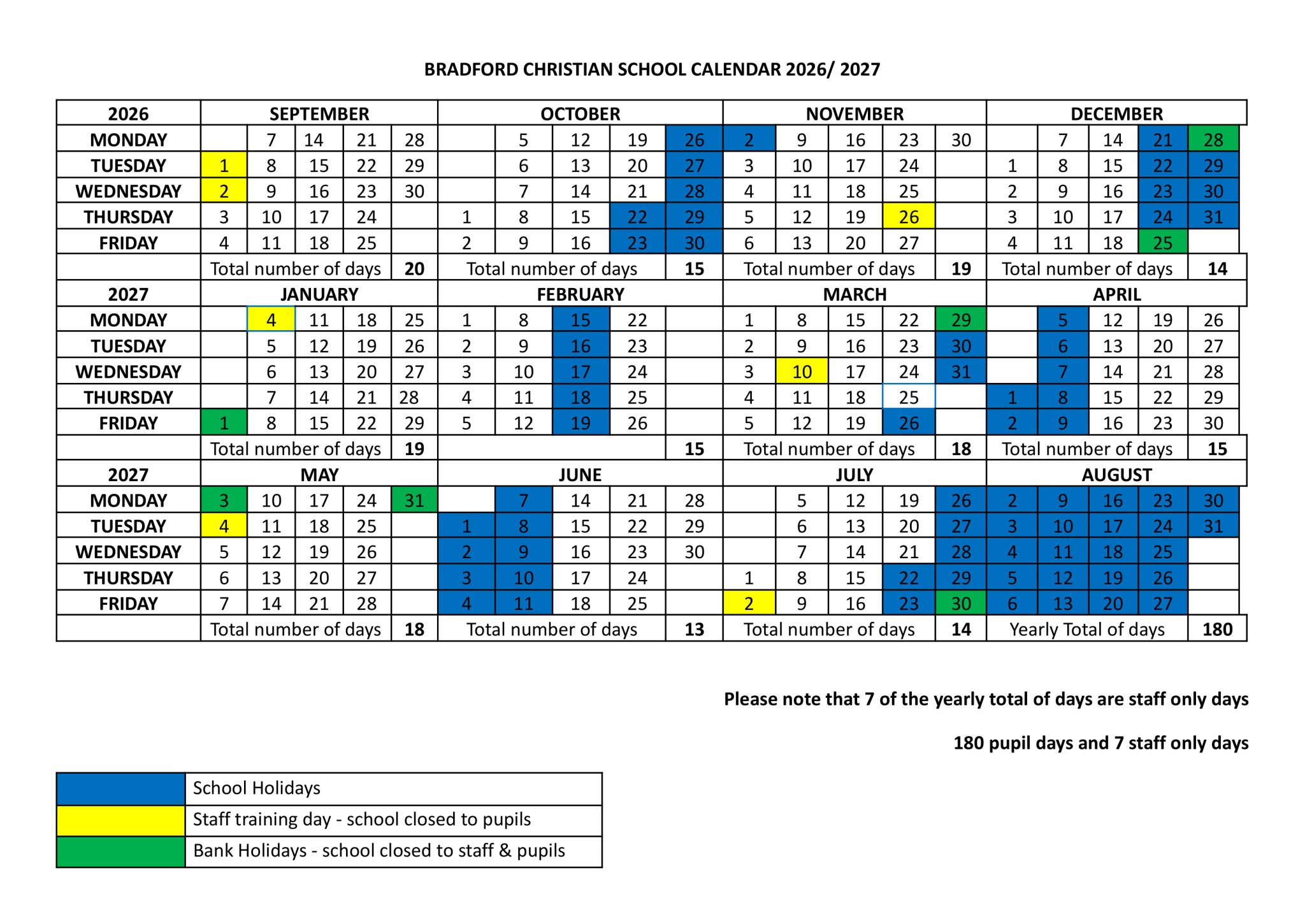 2026/2027 Term Dates