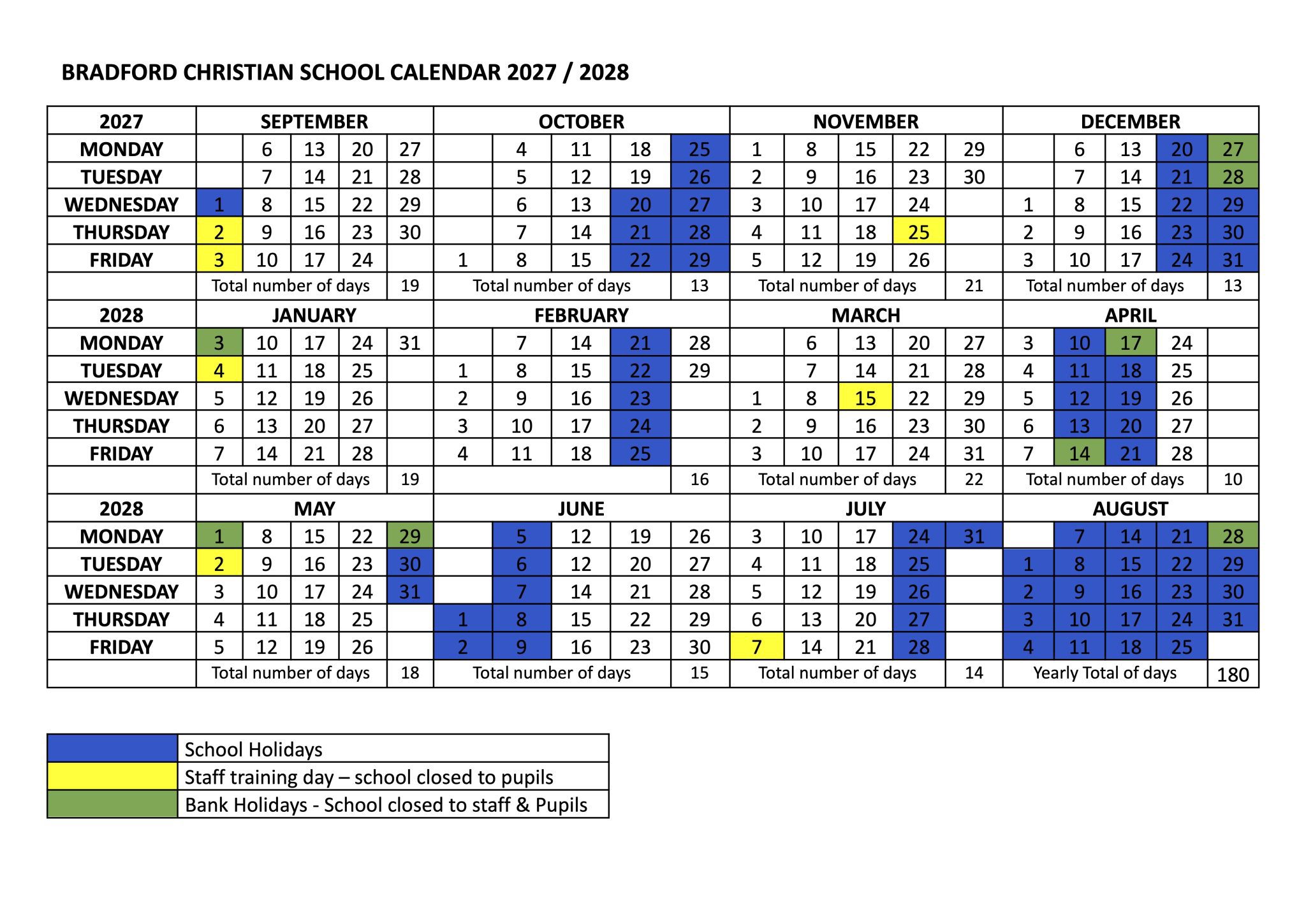 2027/2028 Term Dates